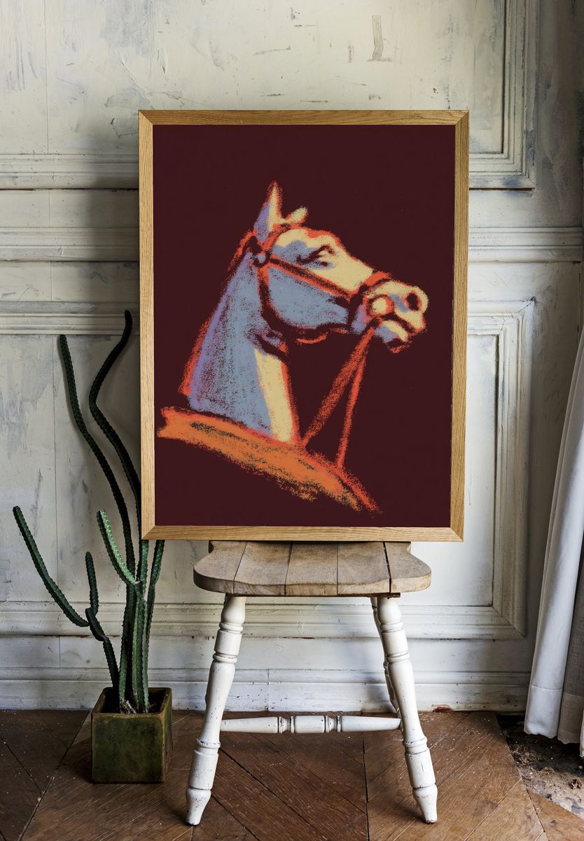 Horse Pop Art Poster. — room view 1