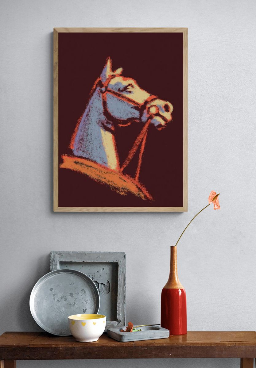 Horse Pop Art Poster. — room view 3