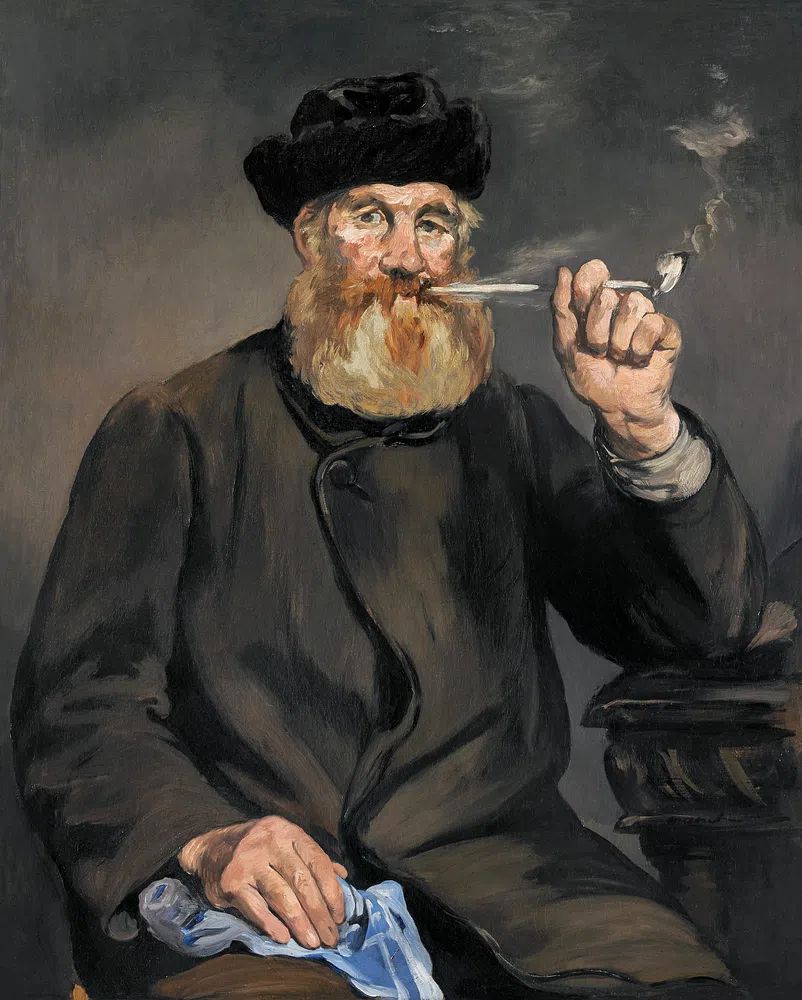 Smoker (1866) painting high resolution. poster — fine-art art