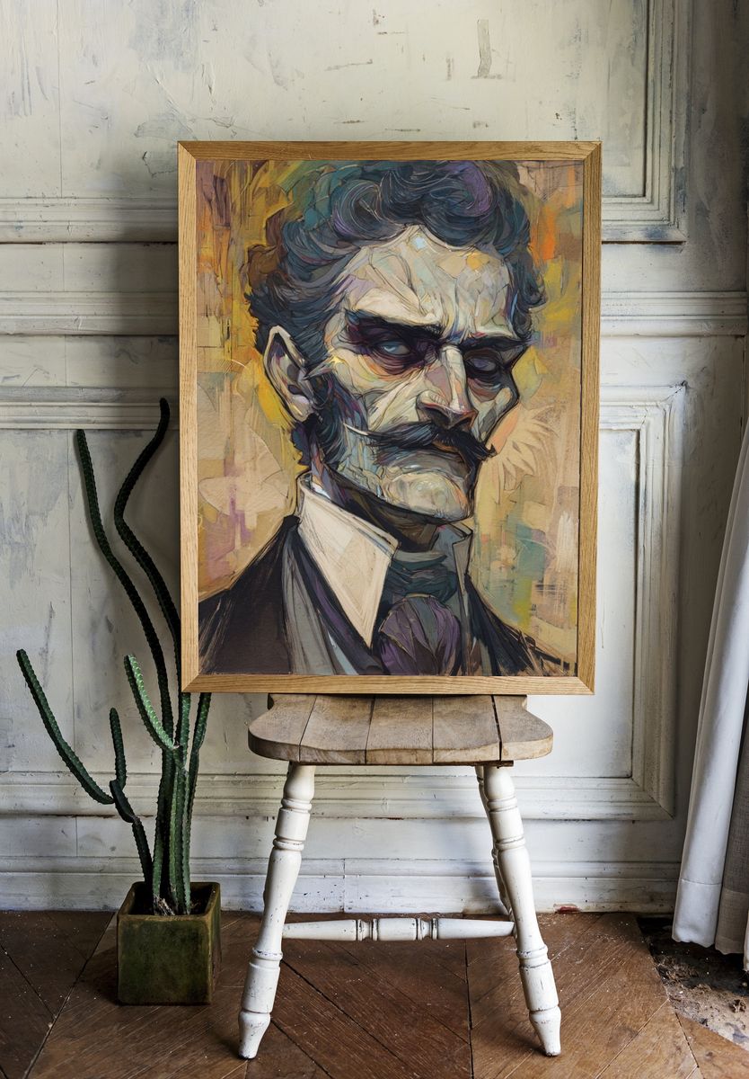 Stylized Portrait Fine-Art Poster. room preview