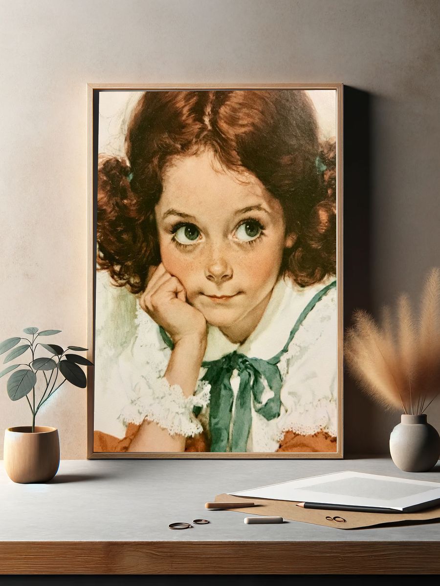 Curious Girl Portrait Print. — room view 2