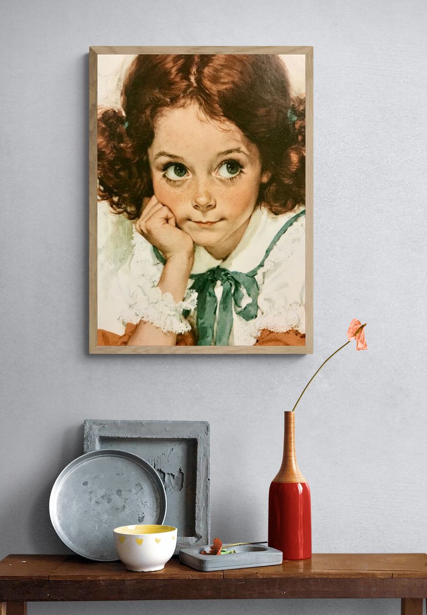 Curious Girl Portrait Print. — room view 3