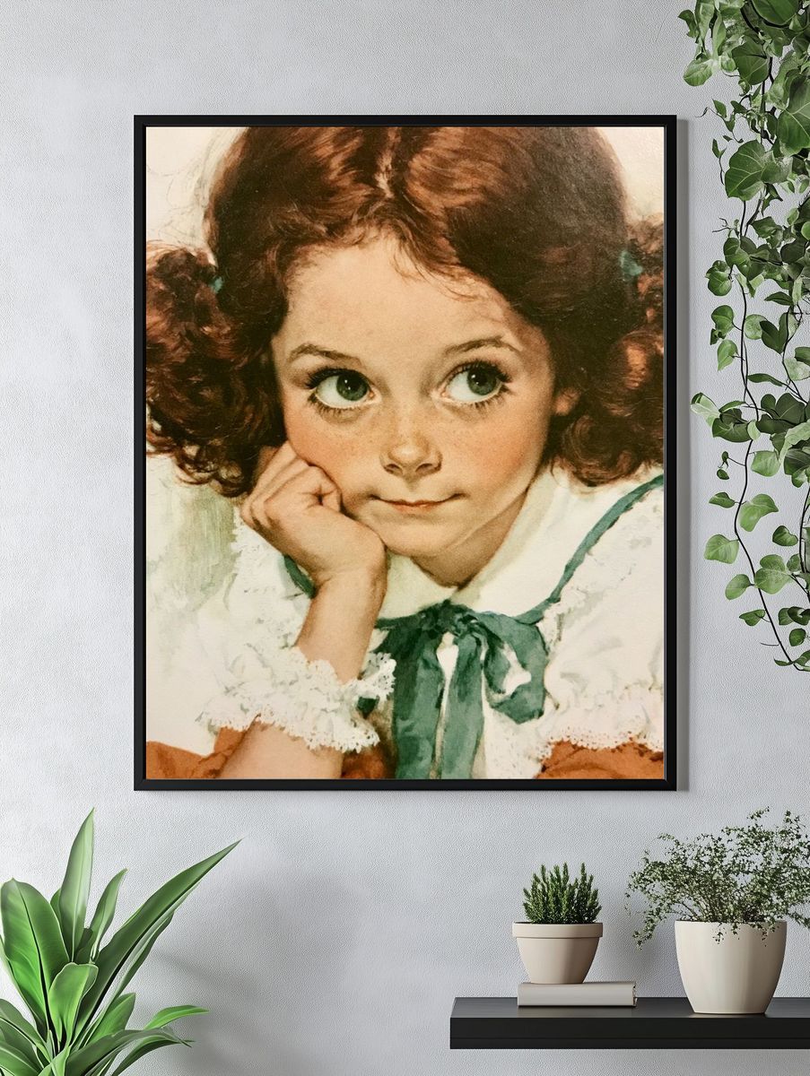 Curious Girl Portrait Print. — room view 4