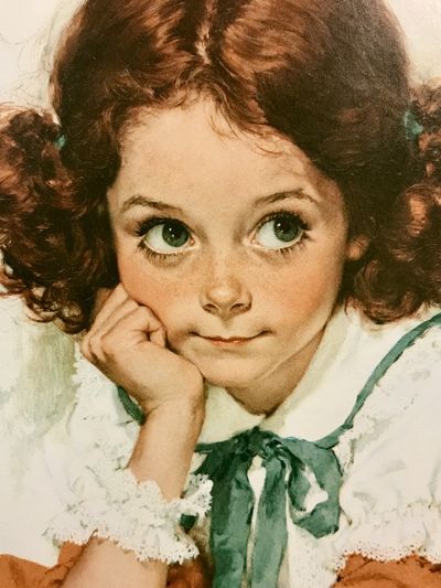Curious Girl Portrait Print. poster