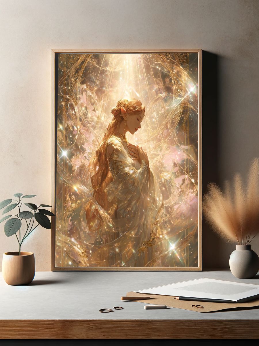 Elven Goddess — Fantasy Art Print. — room view 2