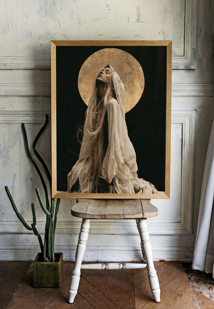 Moonlit Veil Portrait Print. — room view 1
