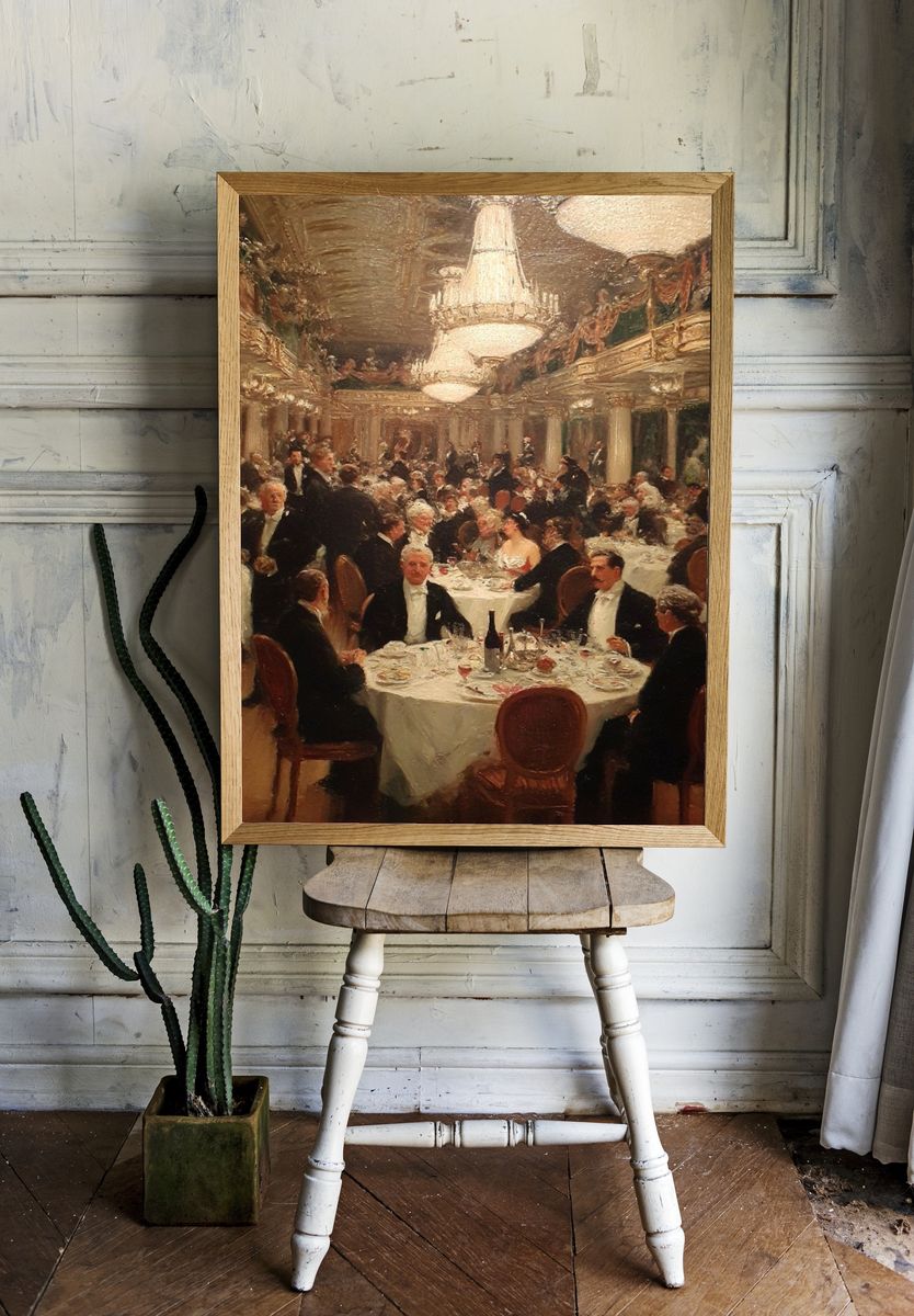 Elegant Dinner Party — Fine Art Print. — room view 1