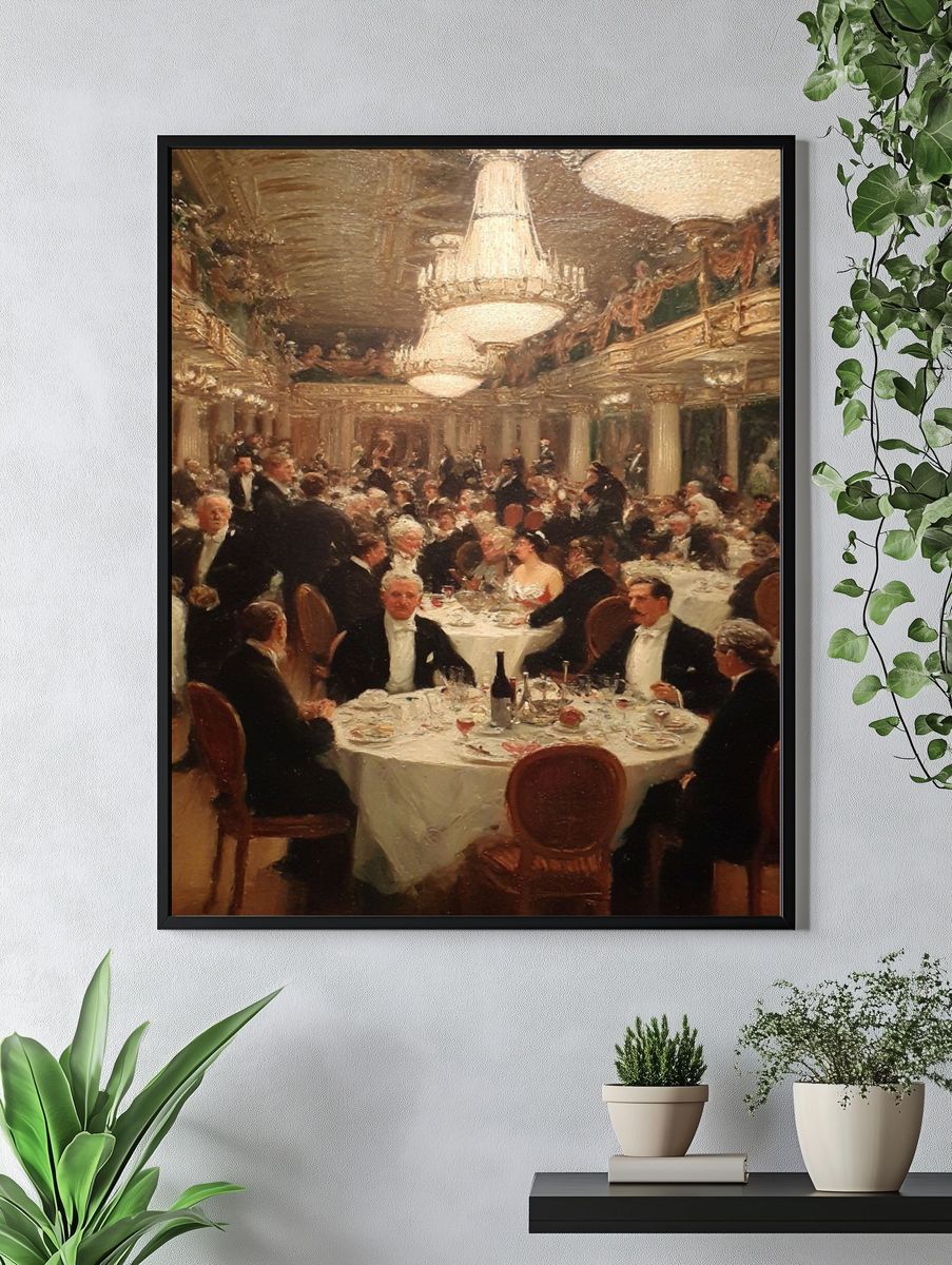Elegant Dinner Party — Fine Art Print. — room view 4