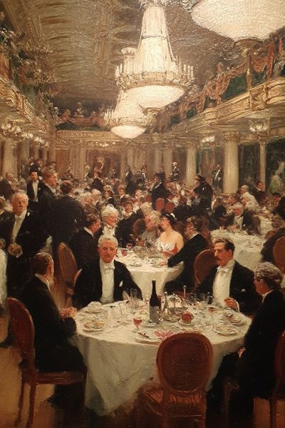 Elegant Dinner Party — Fine Art Print. poster