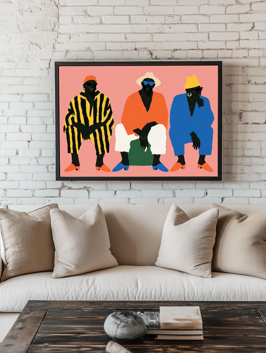 Stylish Figures Pop Art Poster. — room view 1