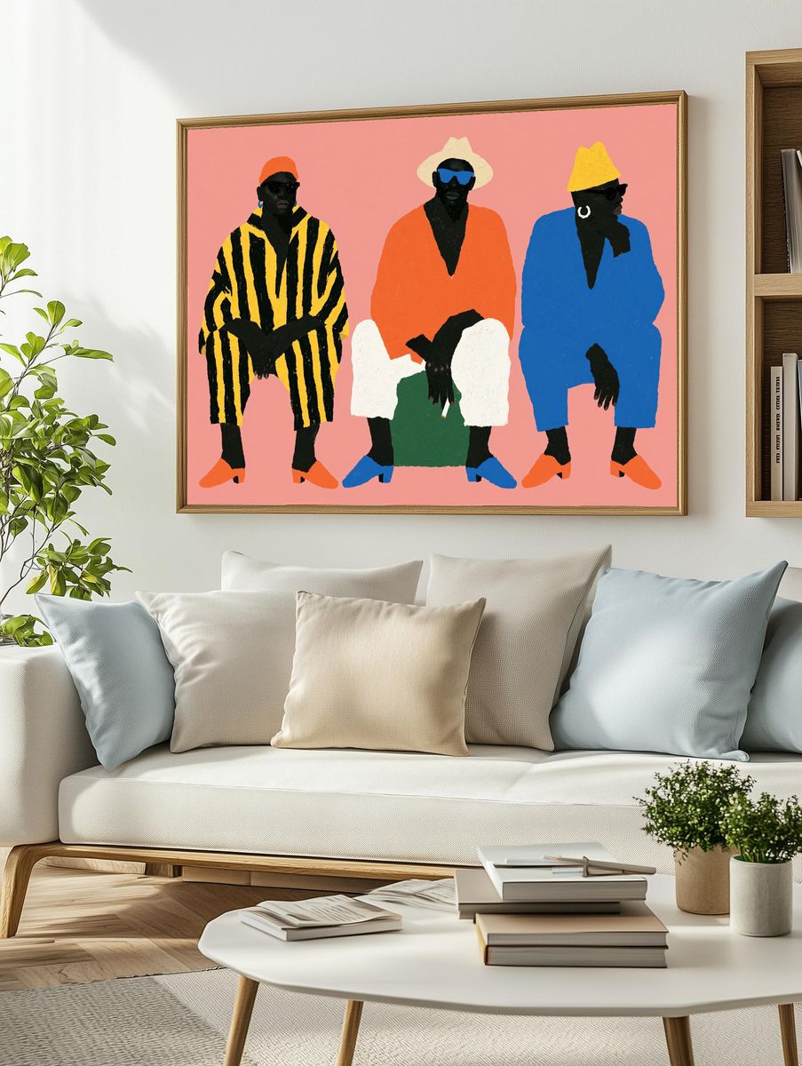 Stylish Figures Pop Art Poster. — room view 2
