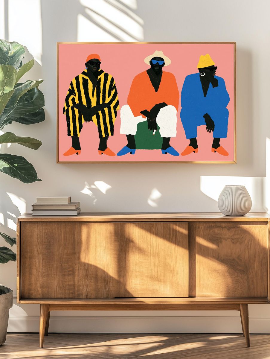Stylish Figures Pop Art Poster. — room view 3