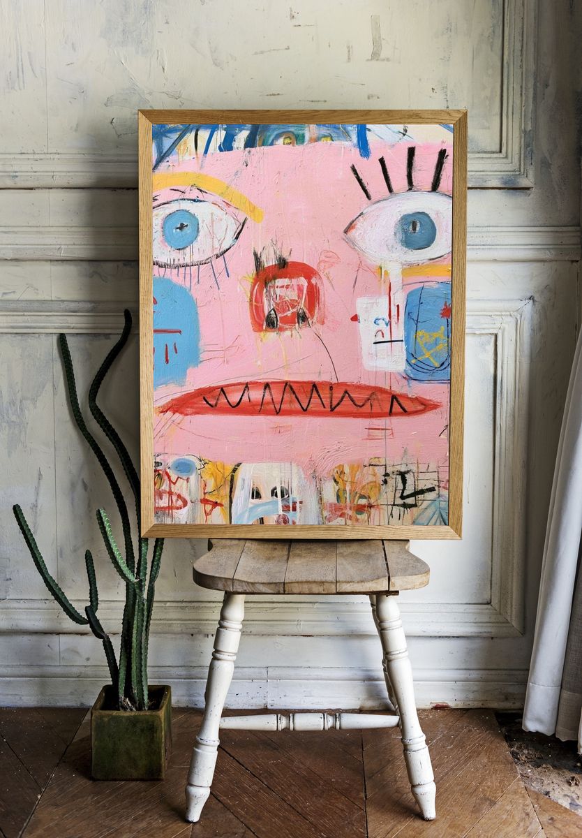 Abstract Face Expressionism Poster. room preview