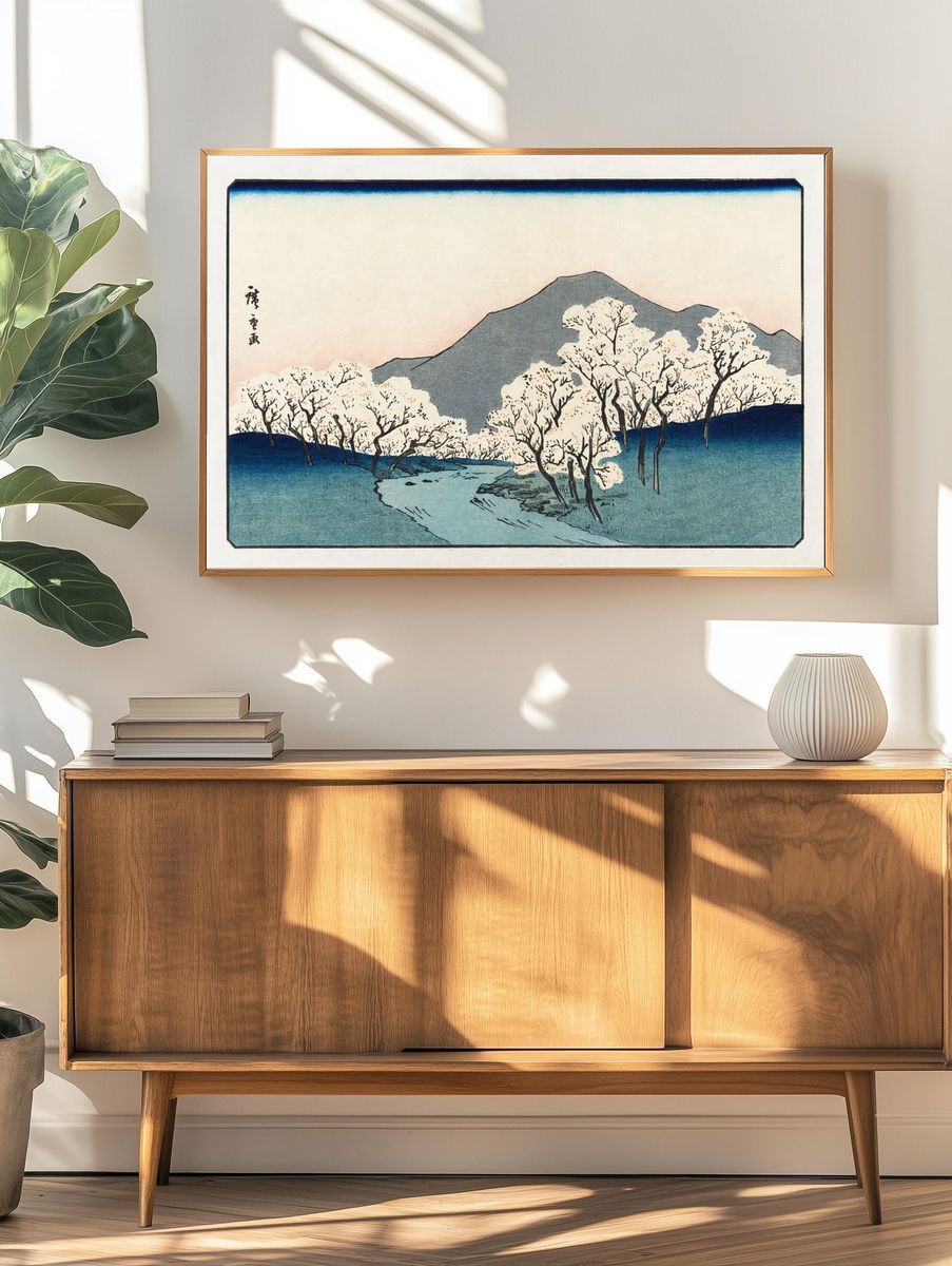 Cherry Blossom Landscape — Fine Art Print. — room view 3