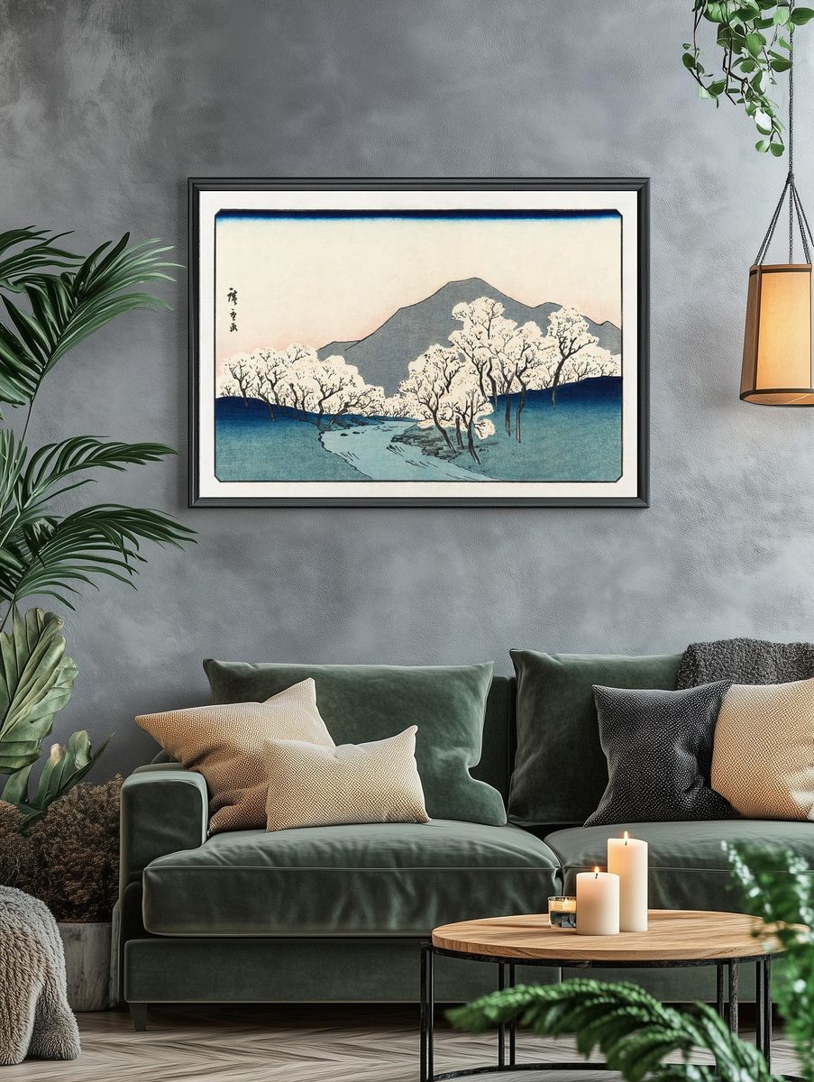 Cherry Blossom Landscape — Fine Art Print. — room view 4
