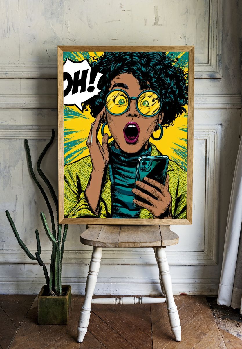 Pop Art Surprise Reaction Poster. — room view 1