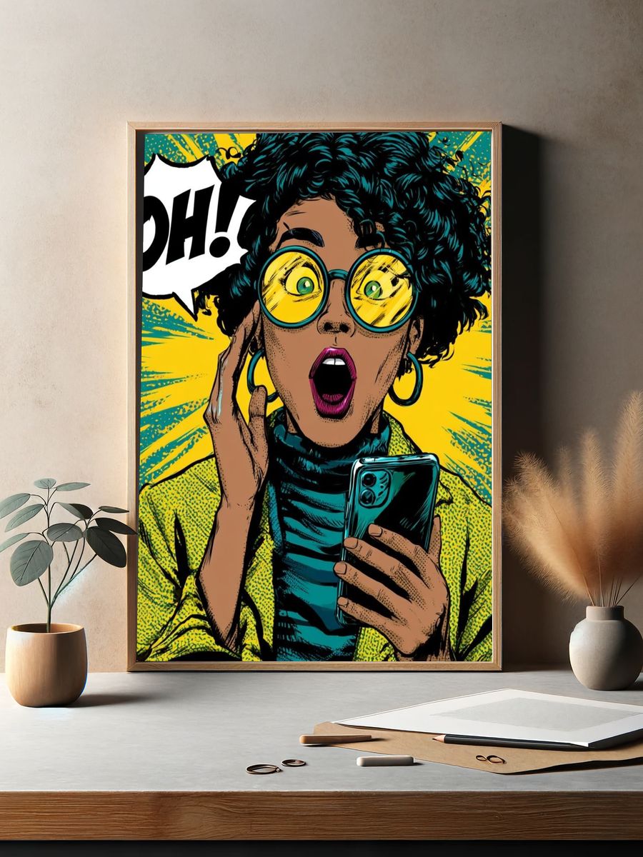 Pop Art Surprise Reaction Poster. — room view 2