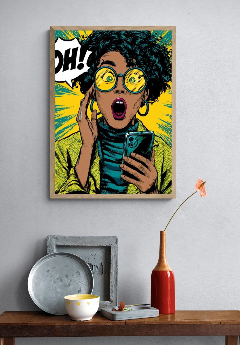 Pop Art Surprise Reaction Poster. — room view 3