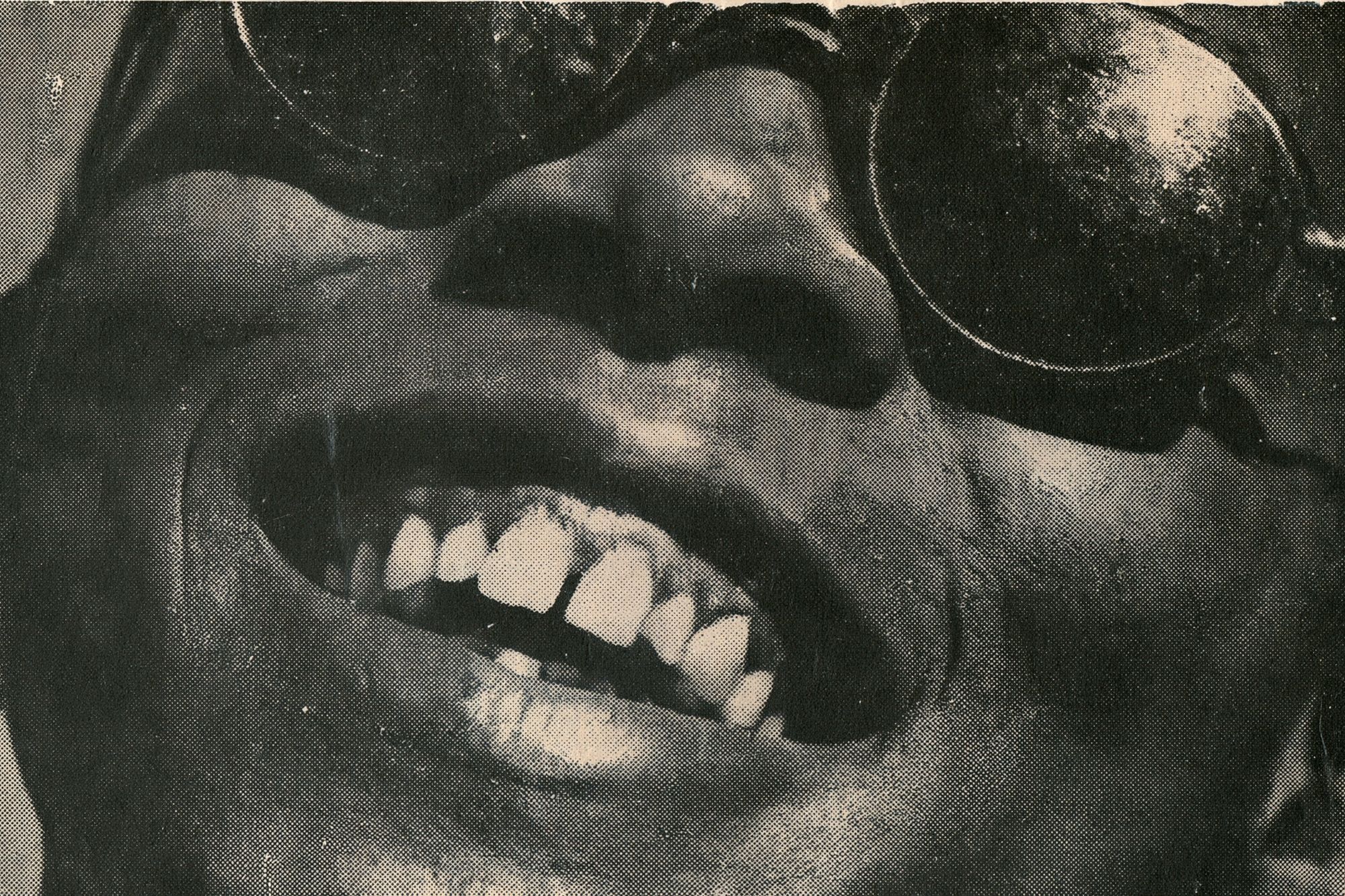 Grinning Face Halftone Portrait Poster. poster — fine-art art