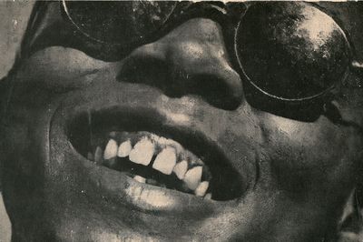 Grinning Face Halftone Portrait Poster.