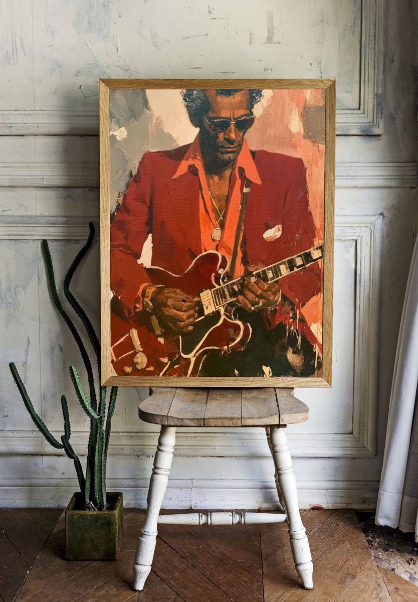 Blues Guitarist Fine-Art Poster. room preview