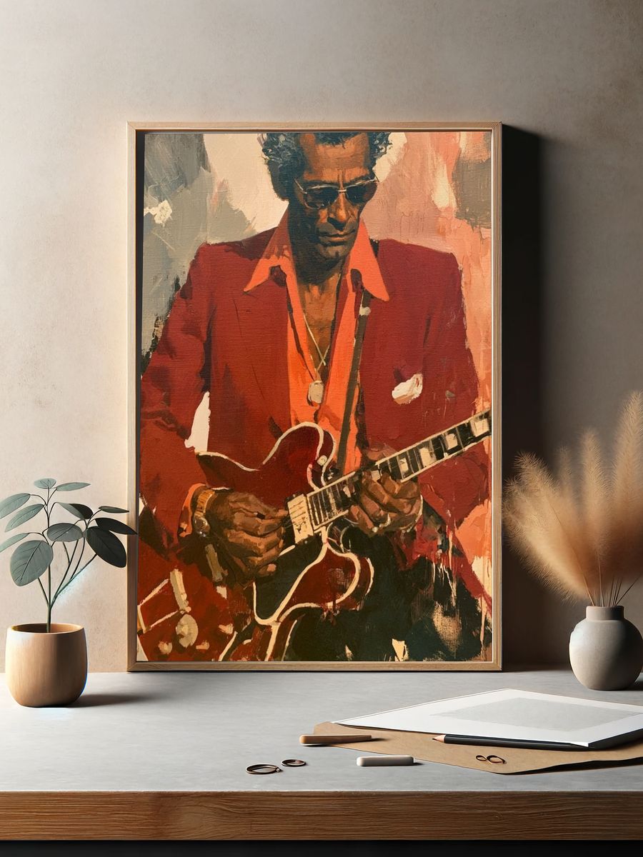 Blues Guitarist Fine-Art Poster. — room view 2