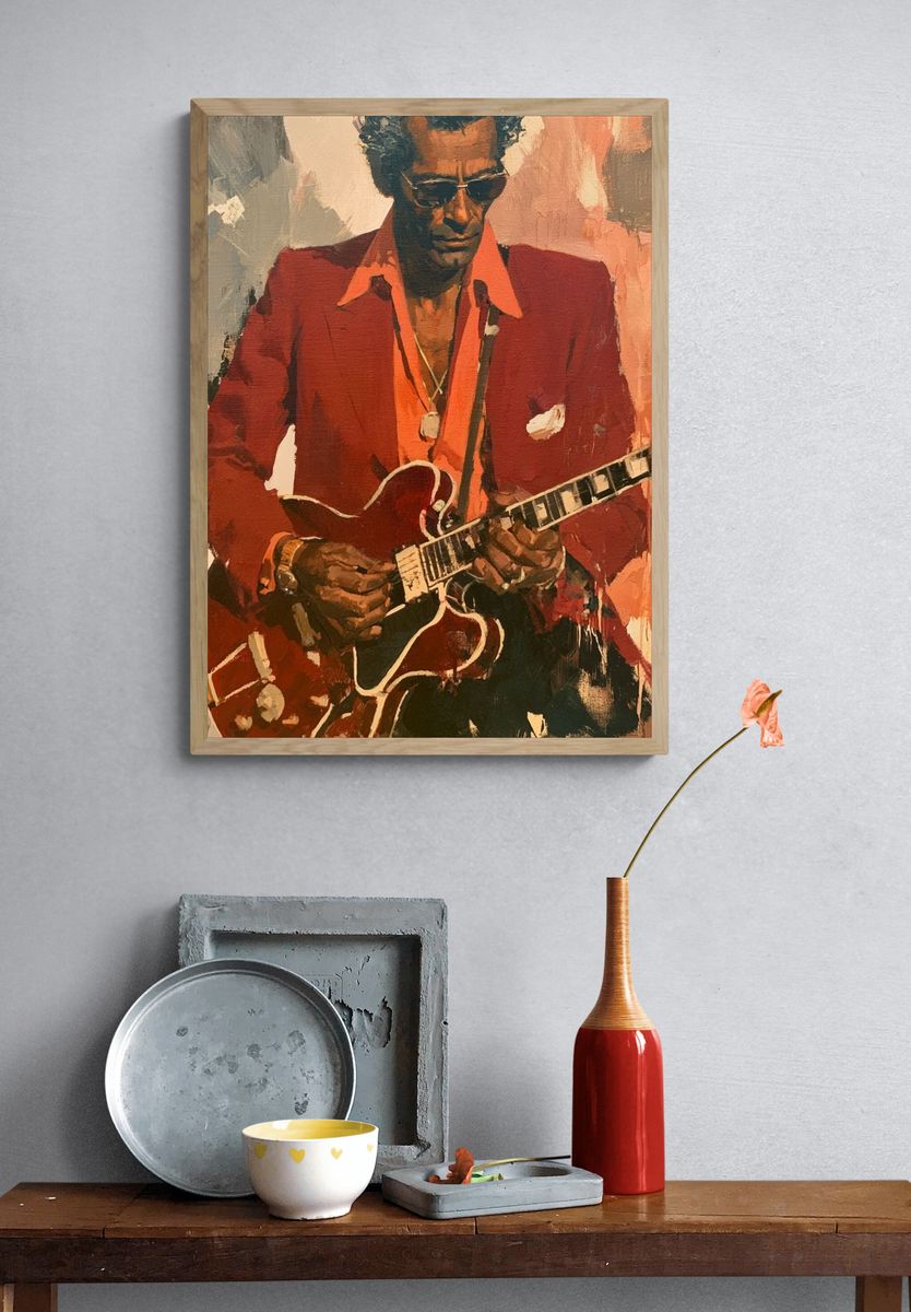 Blues Guitarist Fine-Art Poster. — room view 3