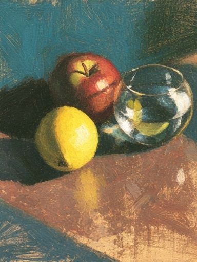 Still Life with Apples and Glass Poster. poster — fine-art art