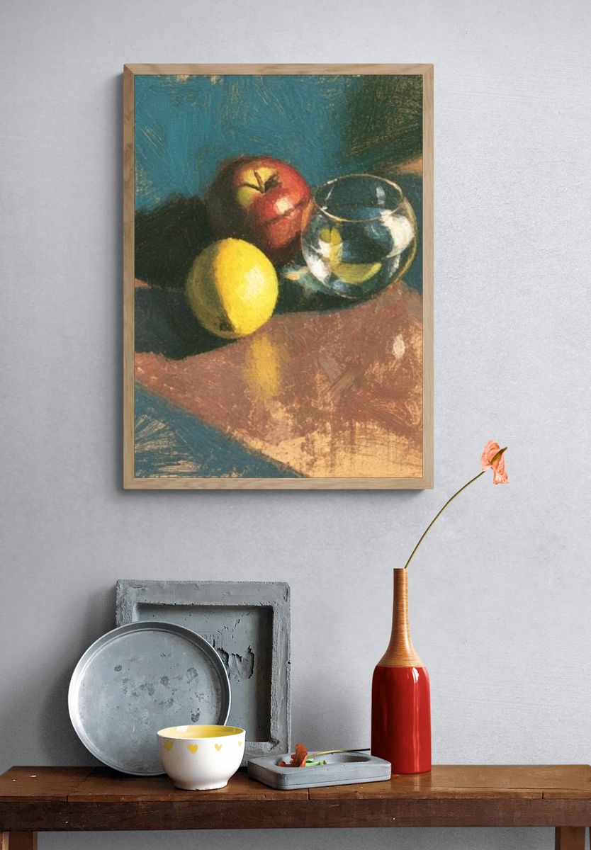 Still Life with Apples and Glass Poster. — room view 3