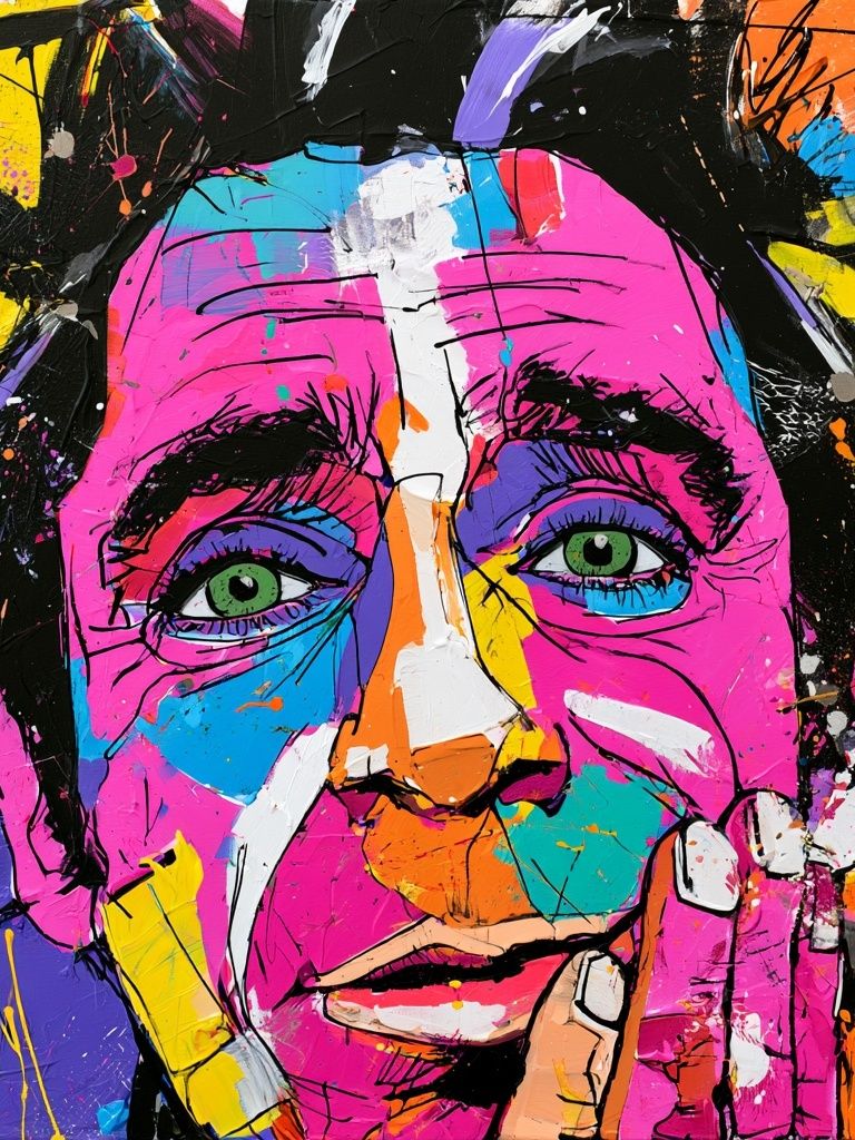 Colorful Pop Art Face Poster. poster — fine-art art