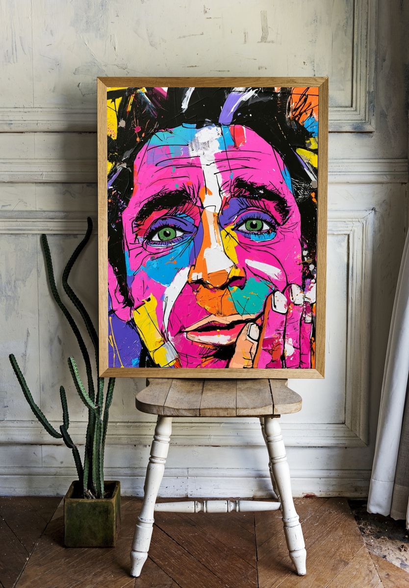 Colorful Pop Art Face Poster. room preview