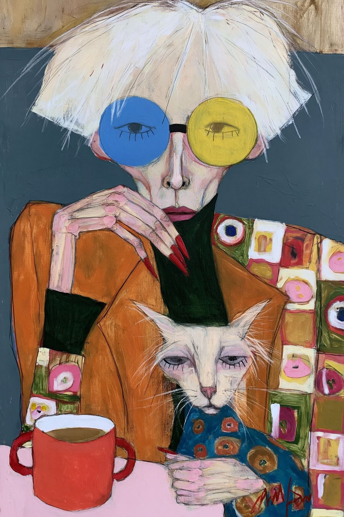 Avant-Garde Cat Portrait Poster. poster detail