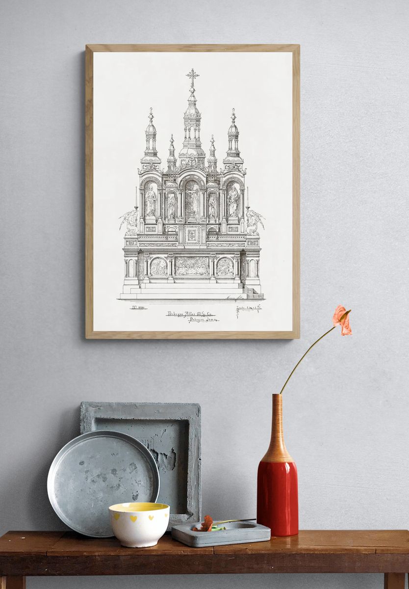 Ornate Altar Design — Fine Art Print. — room view 3