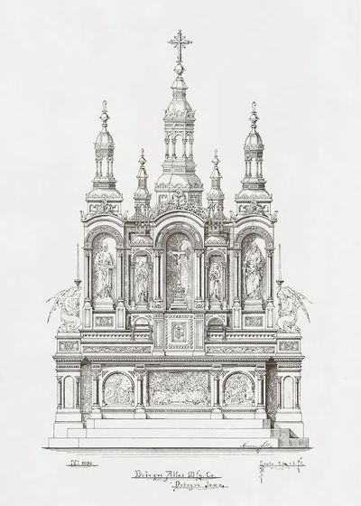 Ornate Altar Design — Fine Art Print. poster print