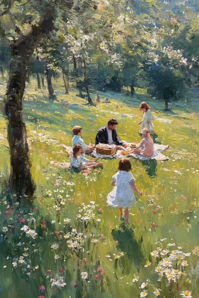 Family Picnic in Bloom