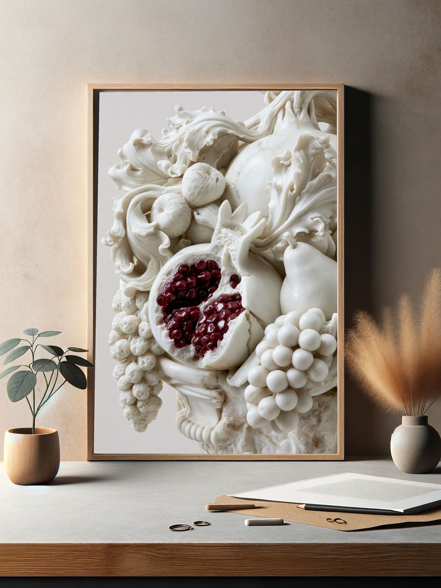 Pomegranate Still Life Fine-Art Poster. — room view 2