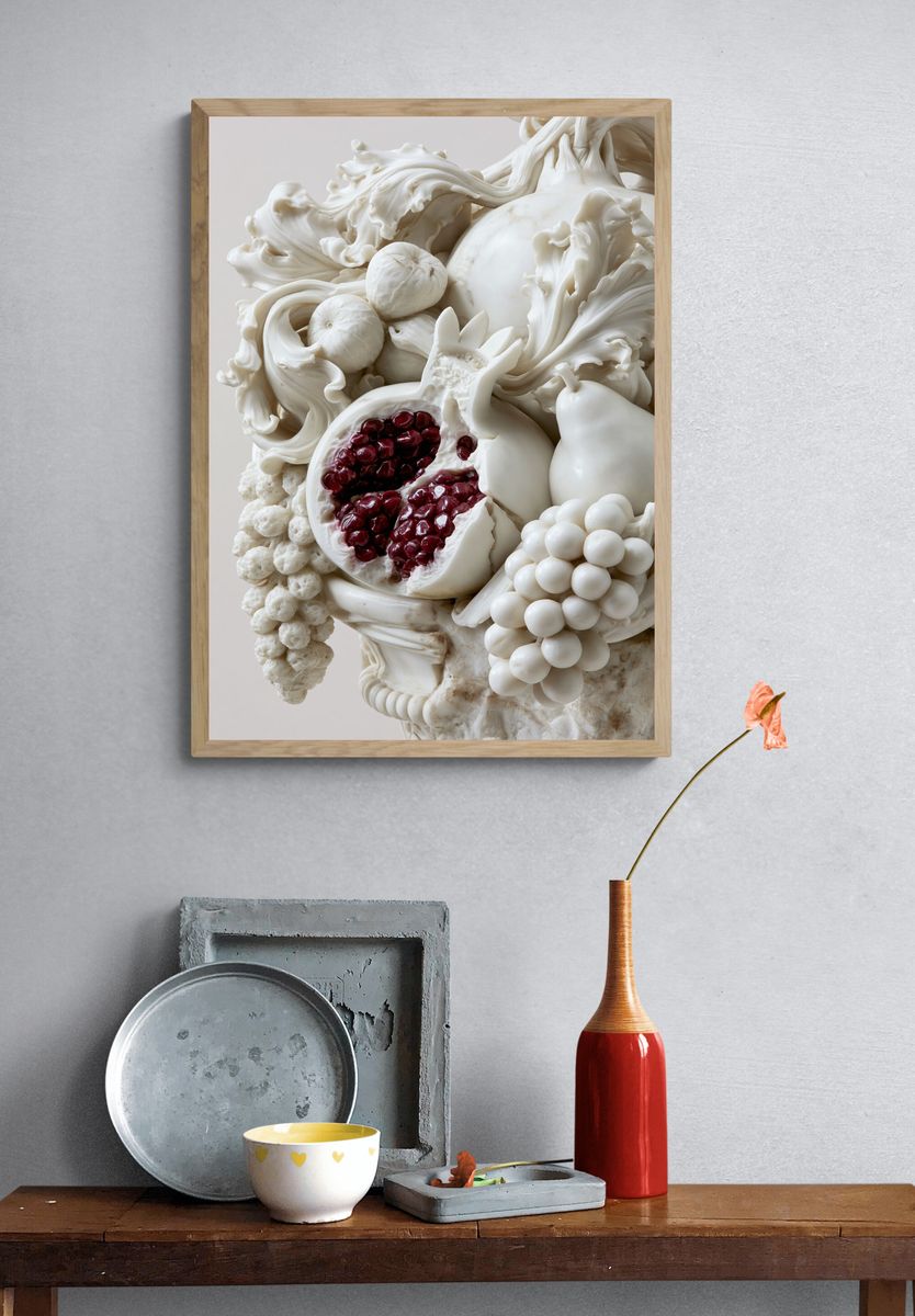 Pomegranate Still Life Fine-Art Poster. — room view 3