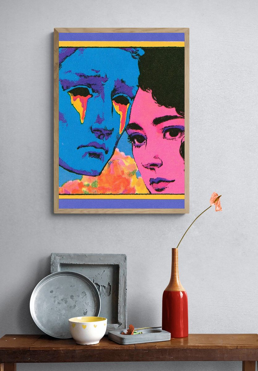 Pop Art Faces Poster. — room view 3