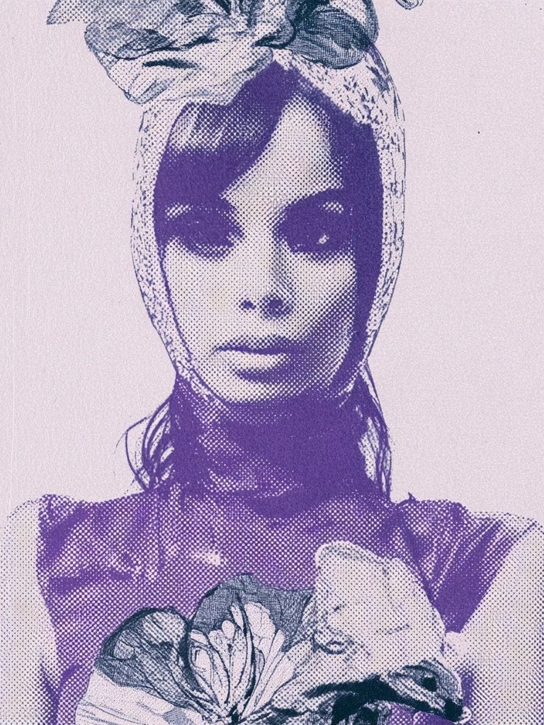Purple Halftone Portrait Poster. poster — fine-art art