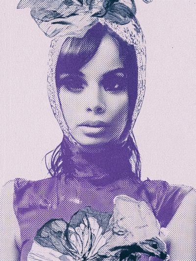 Purple Halftone Portrait Poster.