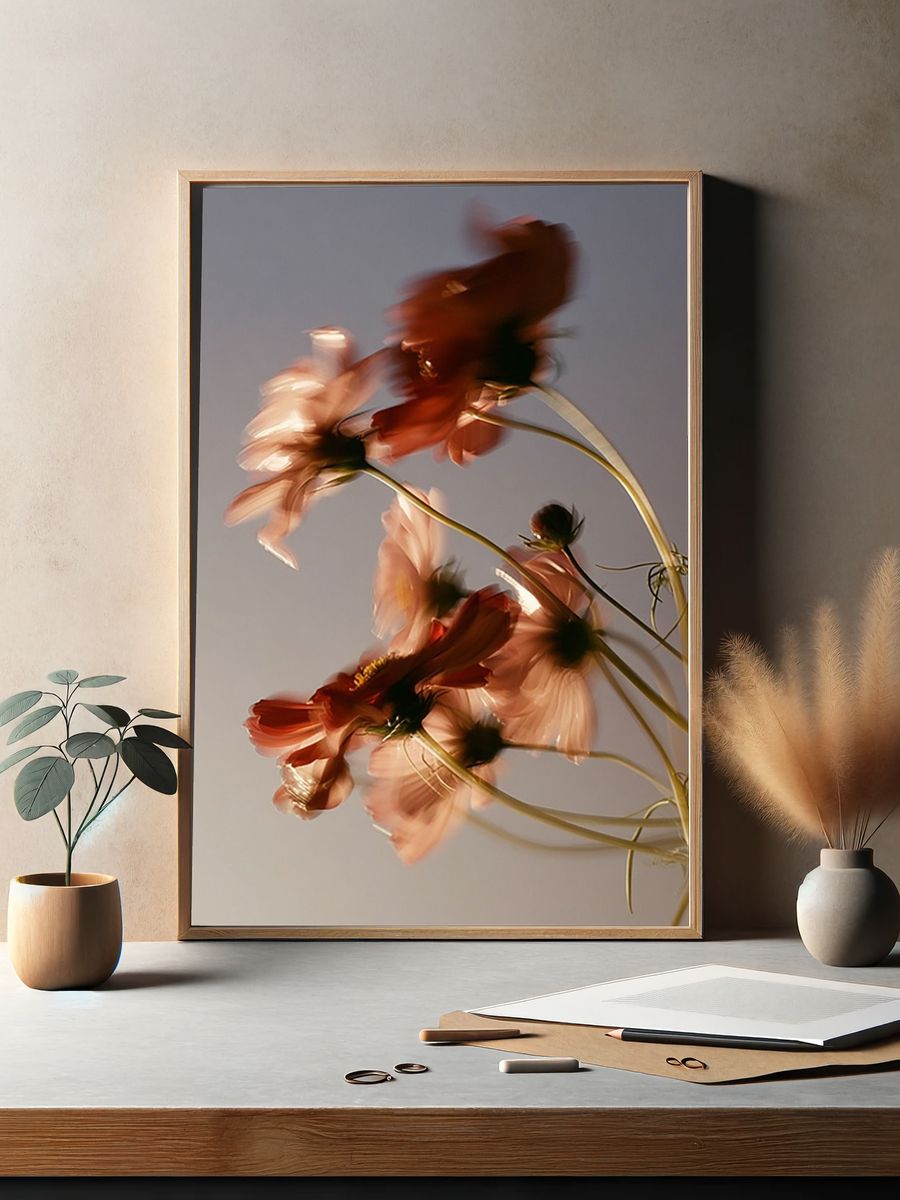 Blurry Floral Abstract Poster. — room view 2