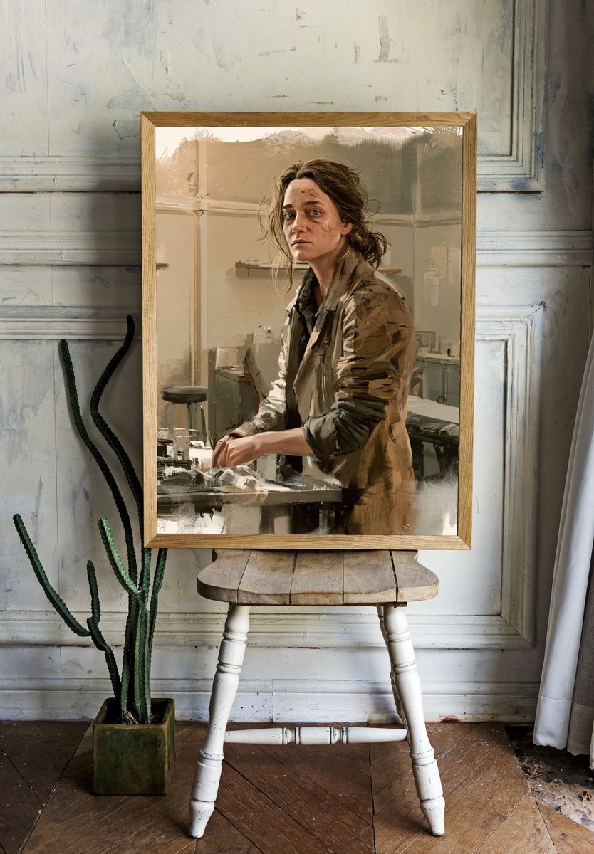 Woman in Studio — Fine-Art Print. room preview