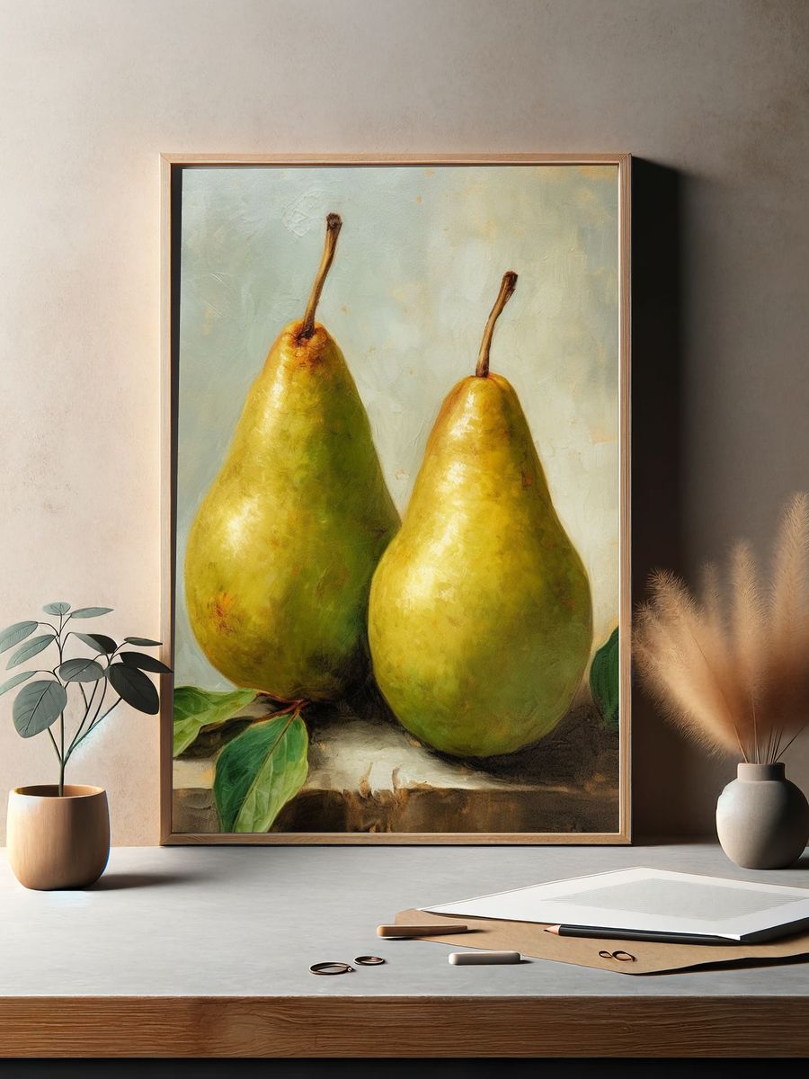Pear Still Life Fine-Art Poster. — room view 2