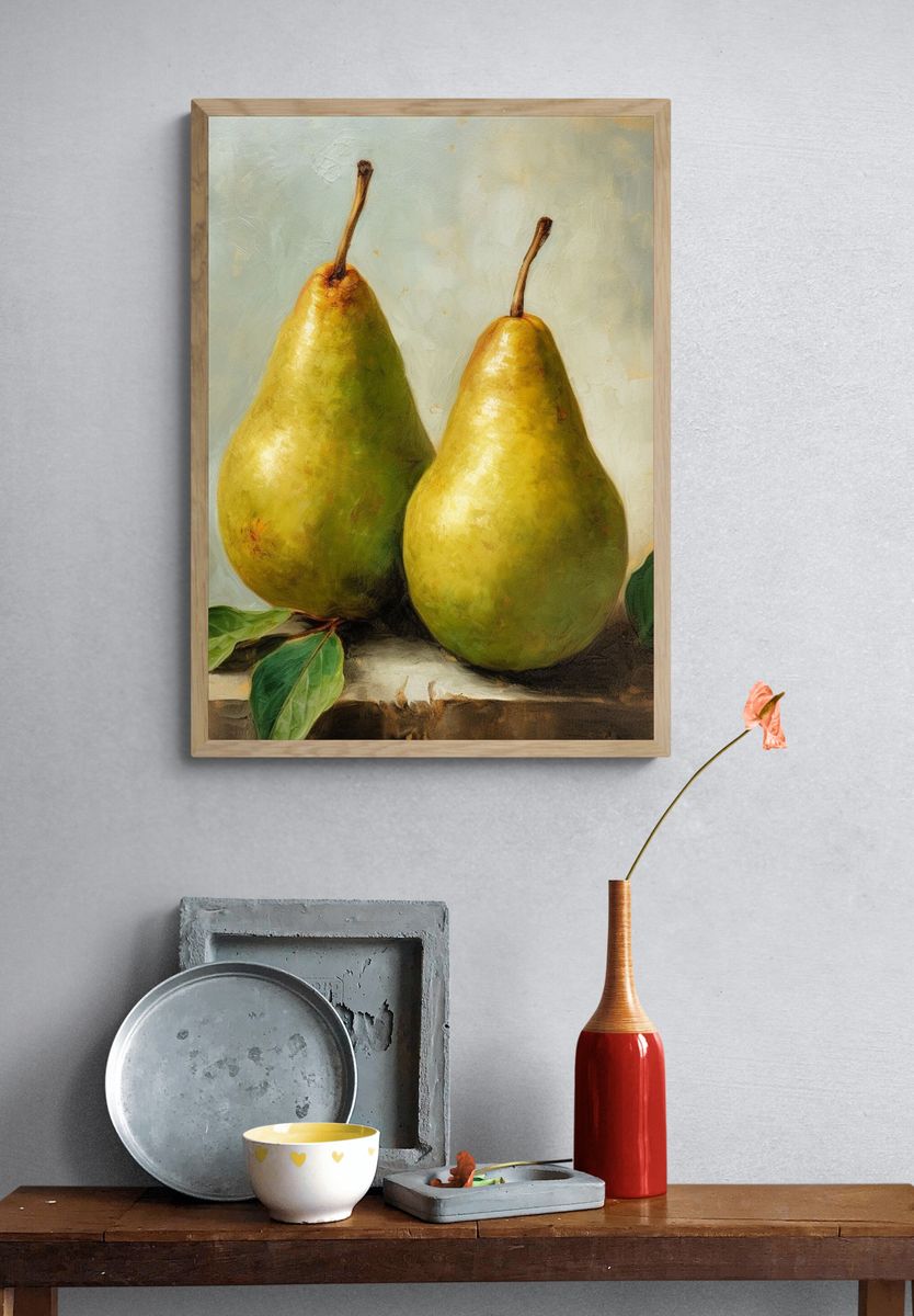 Pear Still Life Fine-Art Poster. — room view 3