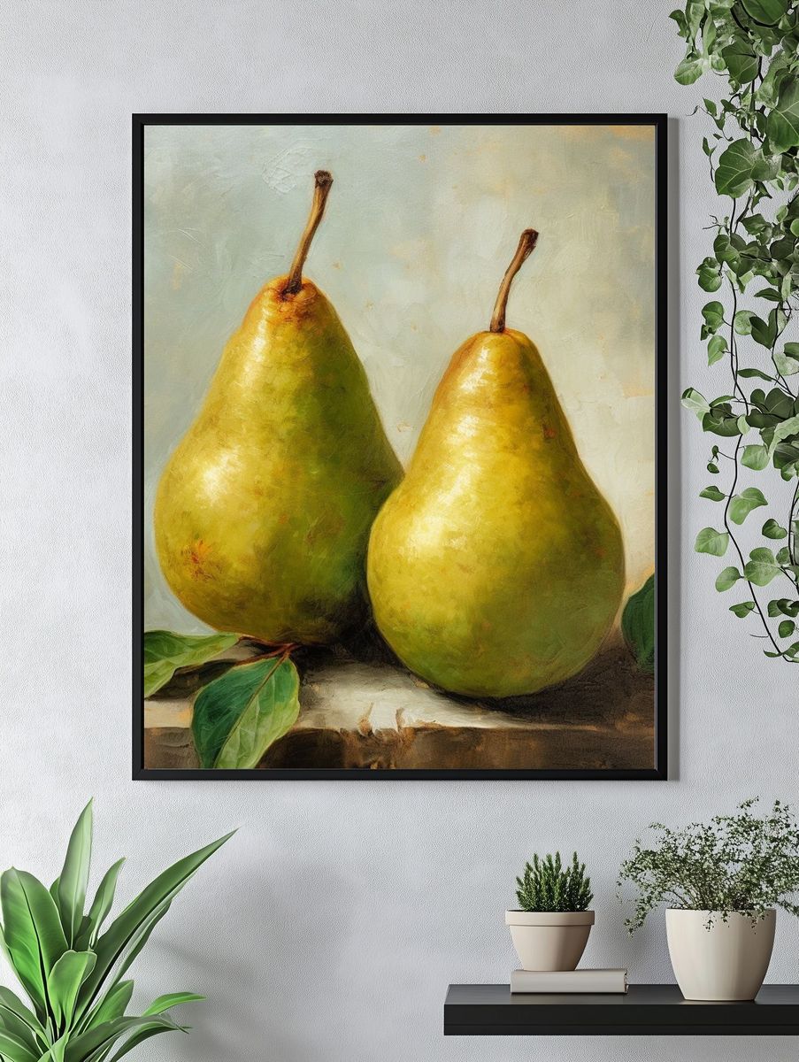 Pear Still Life Fine-Art Poster. — room view 4