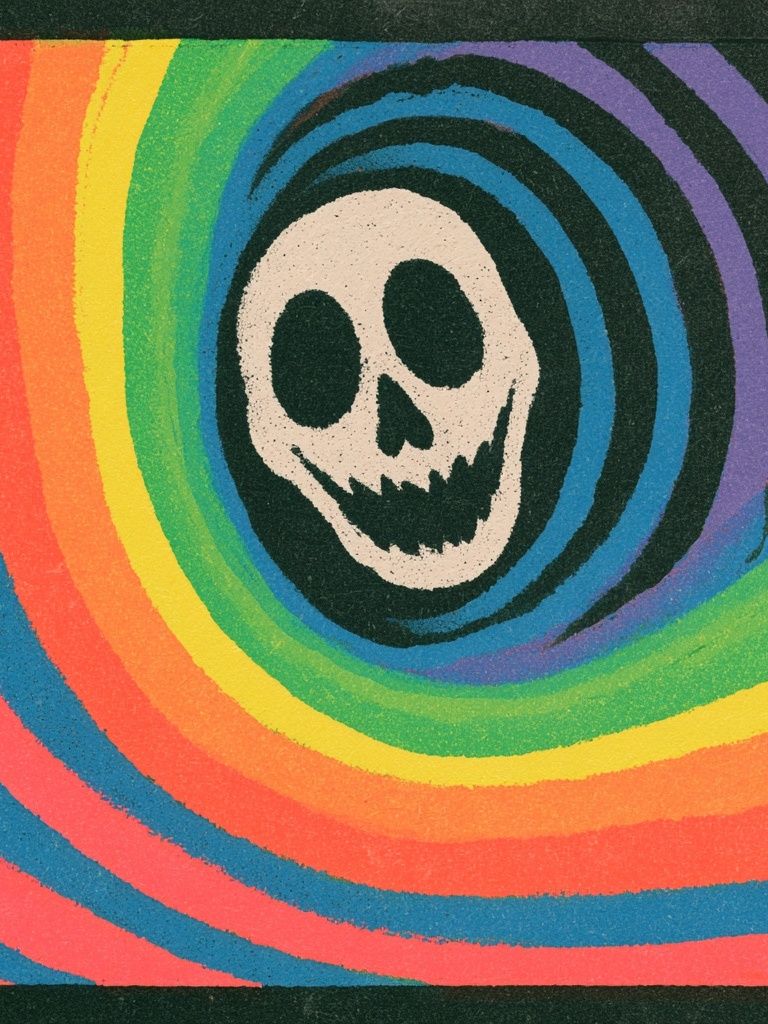 Rainbow Skull Psychedelic Poster. poster detail