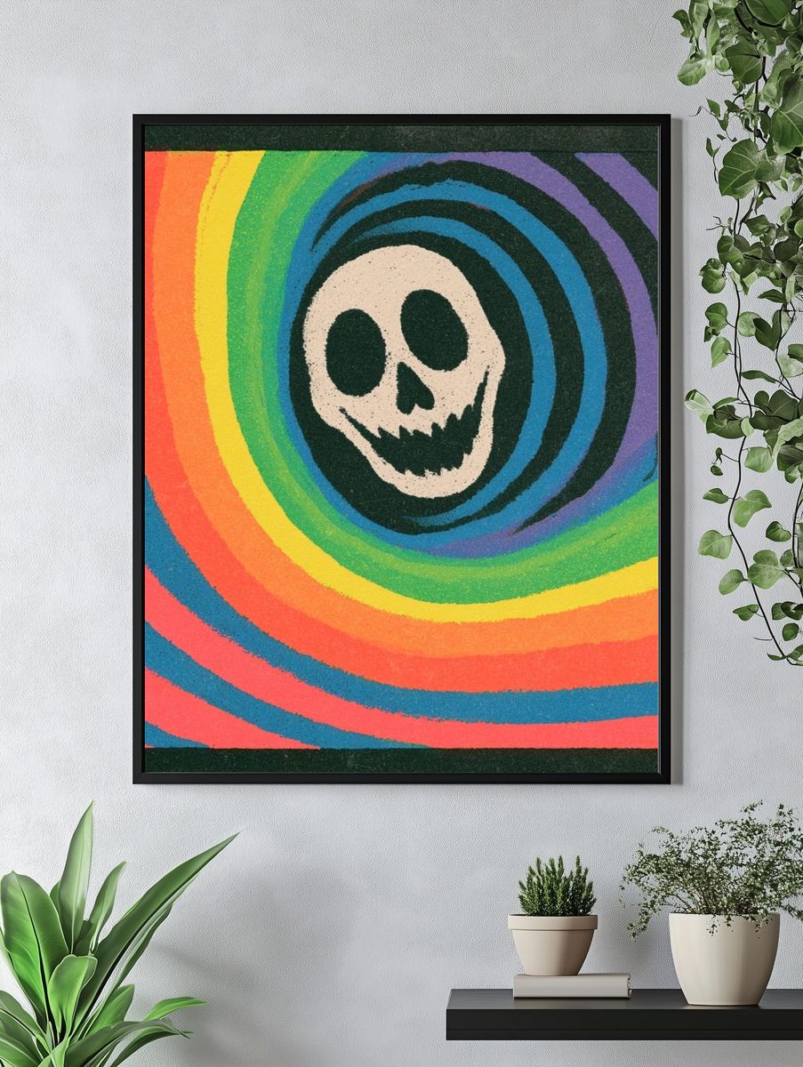 Rainbow Skull Psychedelic Poster. — room view 4