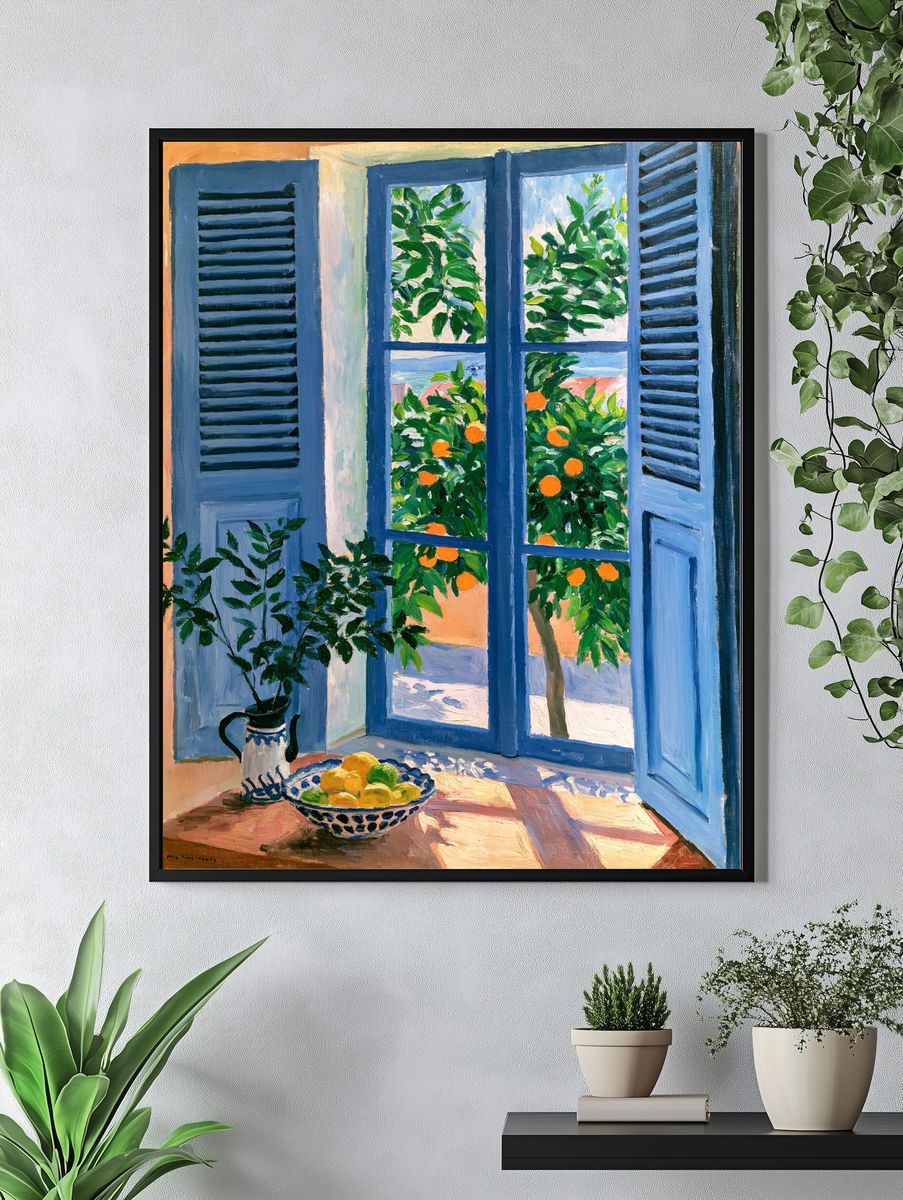 Mediterranean Window with Oranges Print. — room view 4