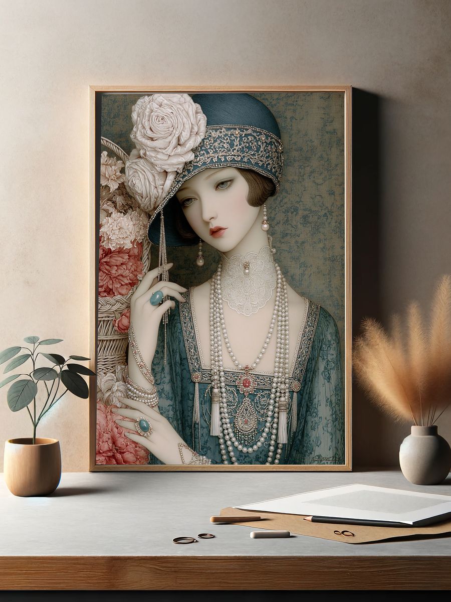 Art Deco Portrait Print. — room view 2