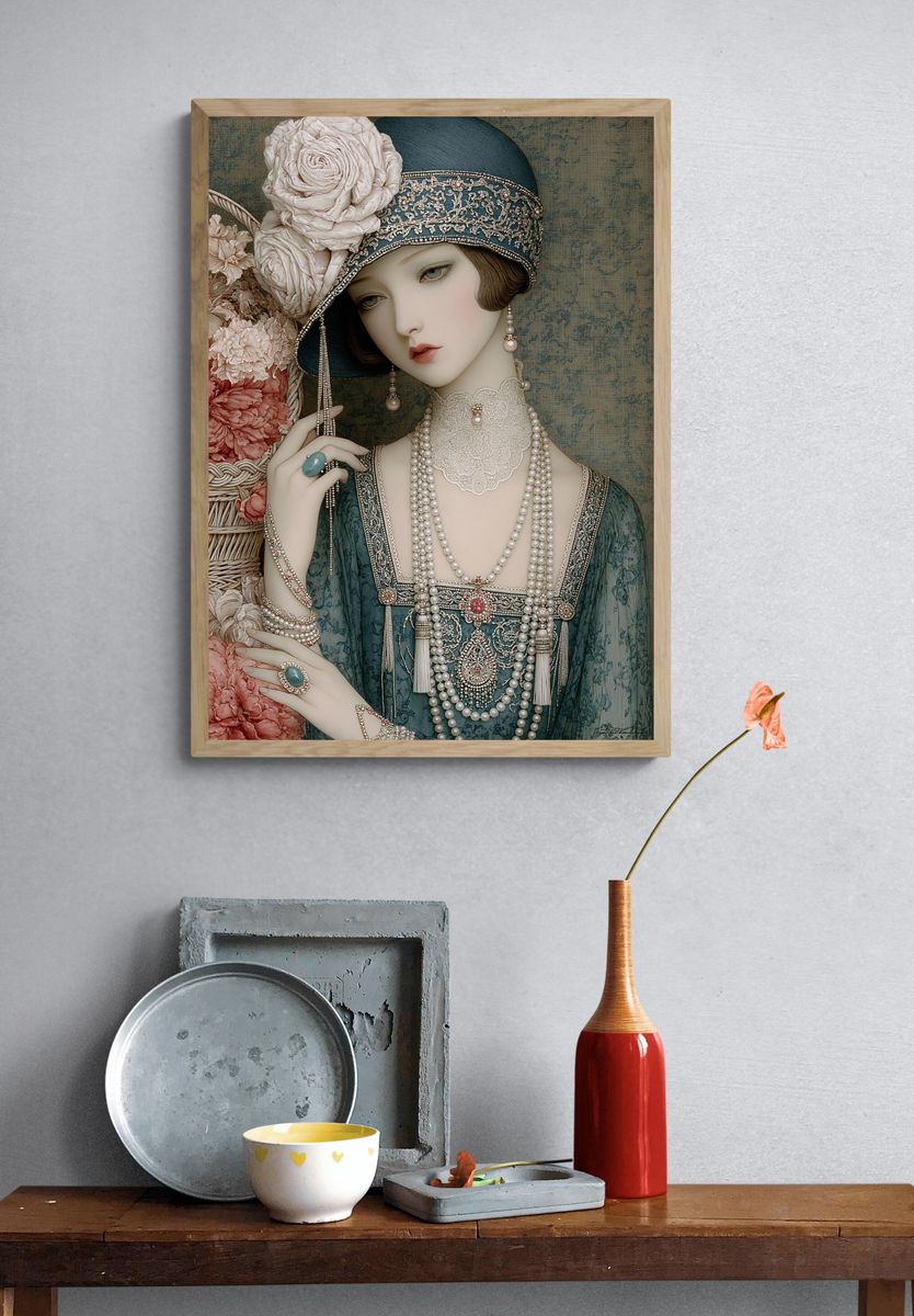 Art Deco Portrait Print. — room view 3
